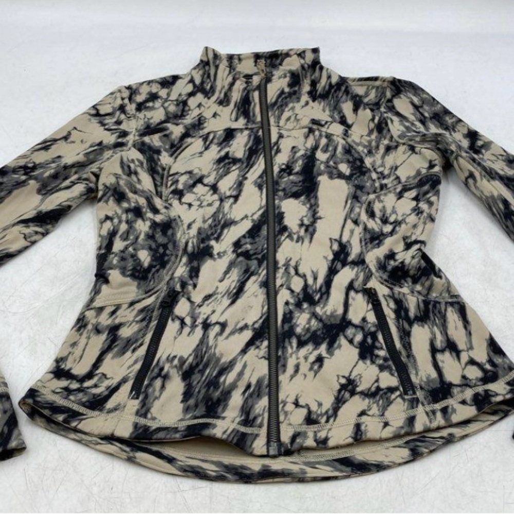 lululemon athletica Beige and Black Marble-Print Zip Jacket